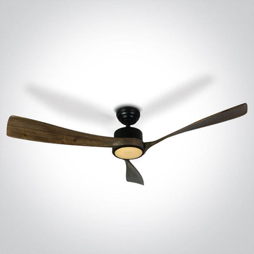 Rod mounted ceiling fan complete with dark wood blades. One Light. 6314D/B/V