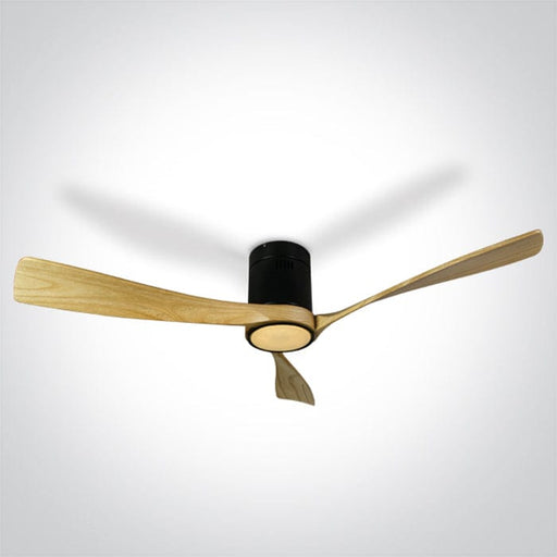 Ceiling mounted fan complete with light wood blades. One Light. 6314LC/B/V