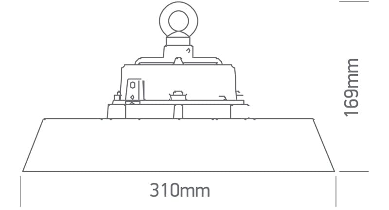 150W SMD LED DALI Industrial High Bay