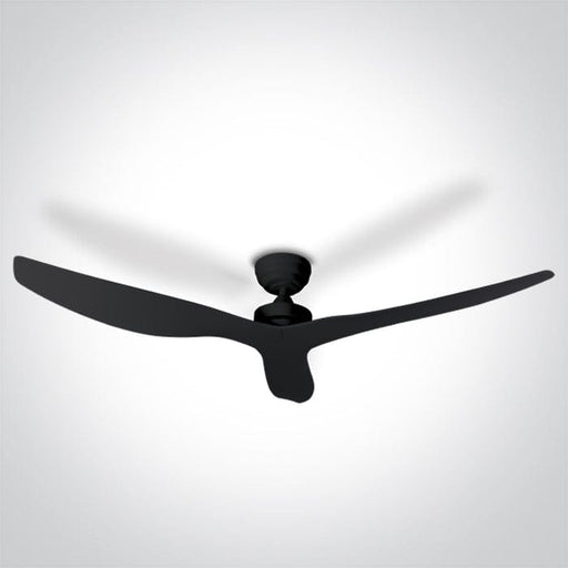 Rod mounted ceiling fan with black ABS blades. One Light. 6316/B