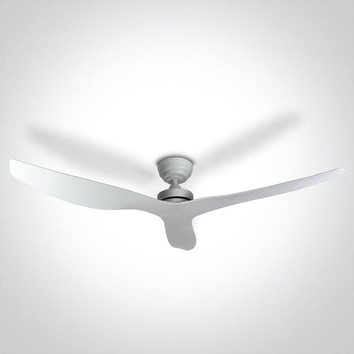 Rod mounted ceiling fan with white ABS blades. One Light. 6316/W