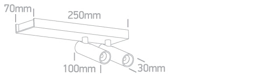 65004B/W/W WHITE 2x5W WW IP20 230V