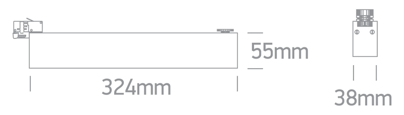 65028AT/W/V WHITE 24W CCTV LINEAR TRACK LIGHT 230V IP20