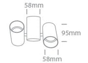 2x10W MR16 GU10 Dark Light Adjustable Ceiling Light. One Light. 65205E/CH