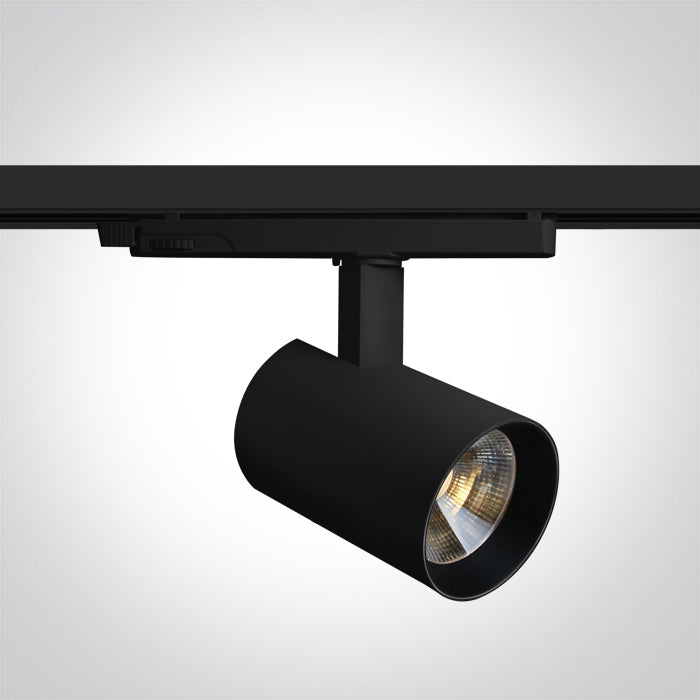 65670BT/B/V: 22W COB LED CCT and Power variable track spot, IP20.  Supplied with power variable driver and black reflector.   ..