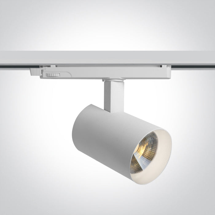 65670BT/W/V: 22W COB LED CCT and Power variable track spot, IP20.  Supplied with power variable driver and white reflector.   ..