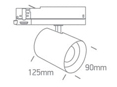 65670CT/B/V: 40W COB LED CCT and Power variable track spot, IP20.  Supplied with power variable driver and white reflector.   ..