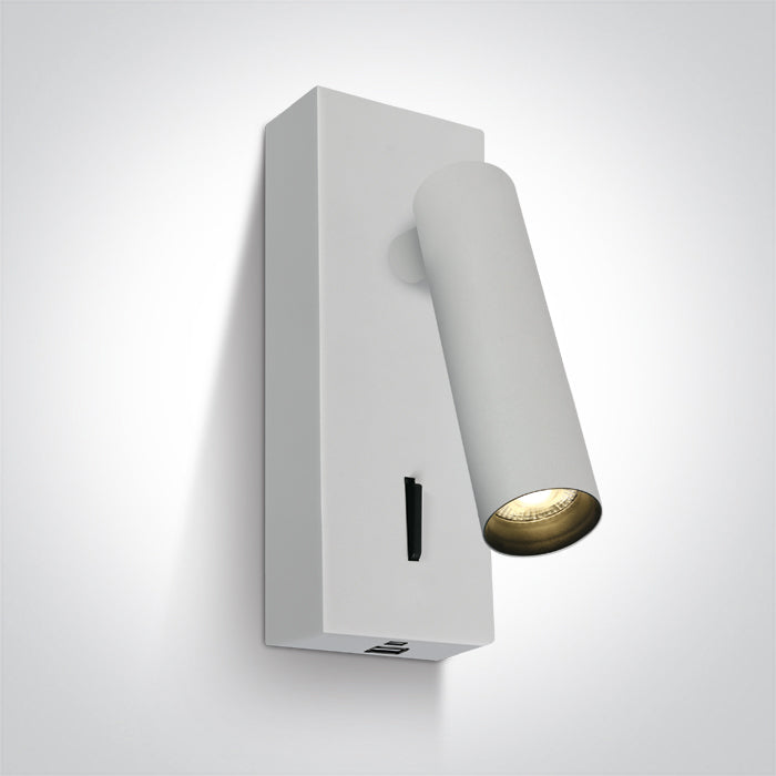 65746A/W/W WHITE SPOT 3W WW IP20 230V USB 2A + TYPE C