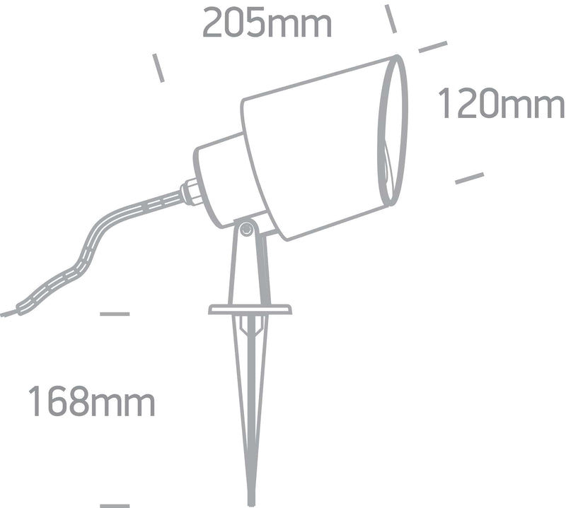 Black Garden spot, E27 PAR30 10W IP65, 67204E/B