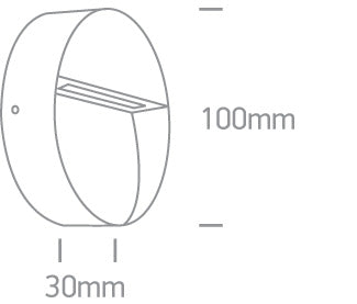 67359/W/V WHITE WALL LIGHT 3W CCTV IP65 DARK LIGHT 230V