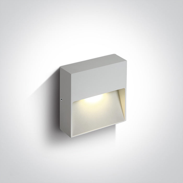 67359A/W/V WHITE WALL LIGHT 3W CCTV IP65 DARK LIGHT 230V