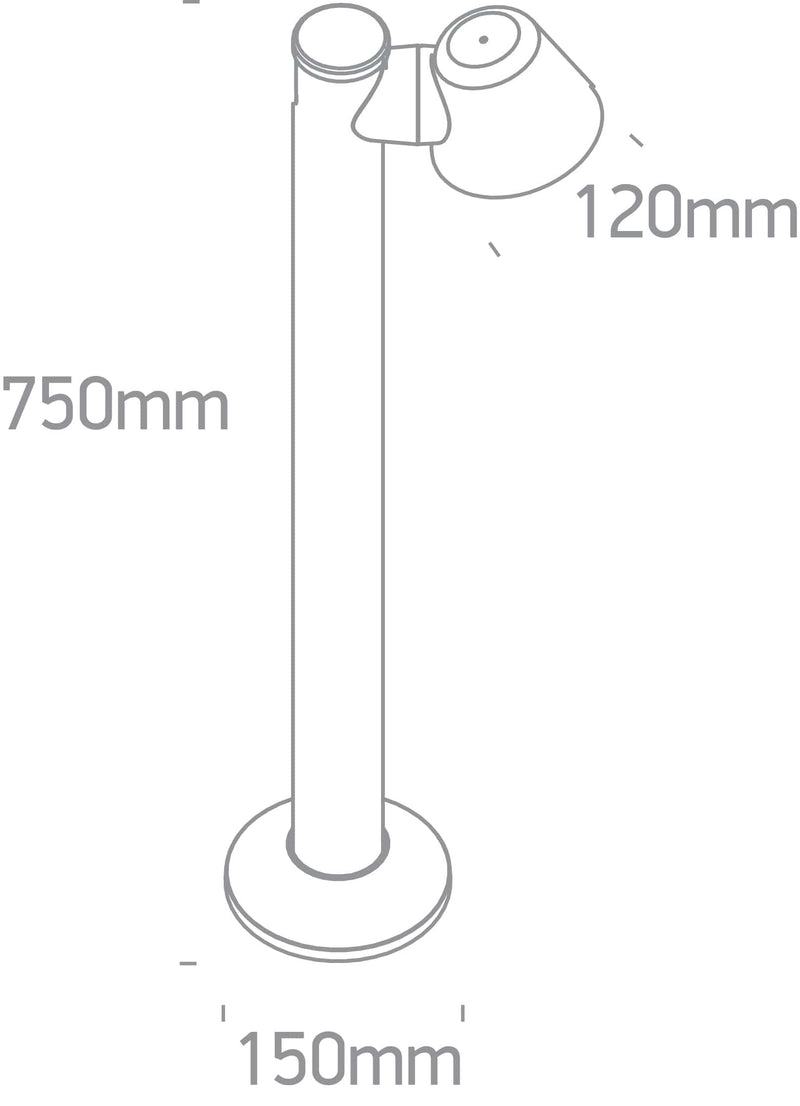 Anthracite 6W  GU10 Bollard, IP65 67534B/AN