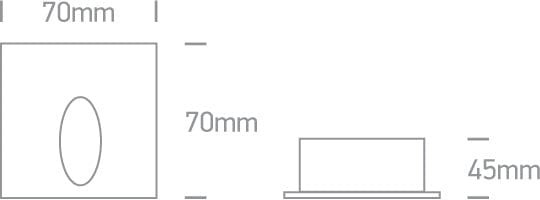 White 3W LED recessed wall light, IP54 68032/W/W