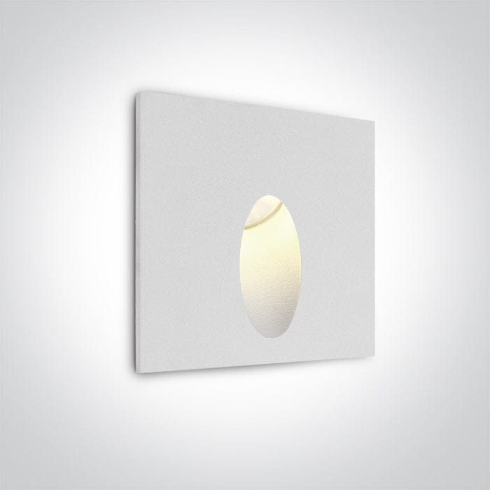 White 3W LED recessed wall light, IP54 68032/W/W