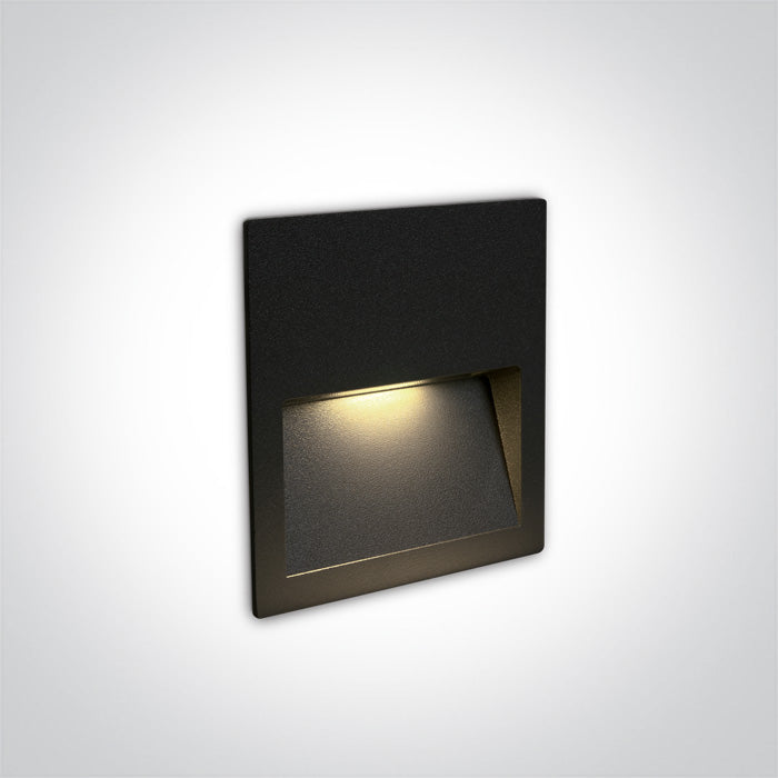 68068A/B/V BLACK WALL RECESSED 3W CCTV IP65 DARK LIGHT 230V