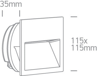 68068A/W/V WHITE WALL RECESSED 3W CCTV IP65 DARK LIGHT 230V