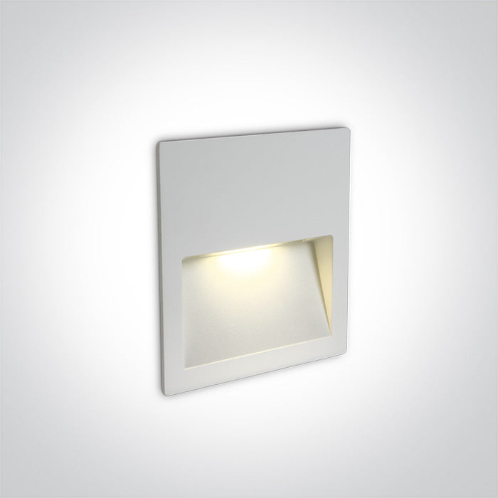 68068A/W/V WHITE WALL RECESSED 3W CCTV IP65 DARK LIGHT 230V