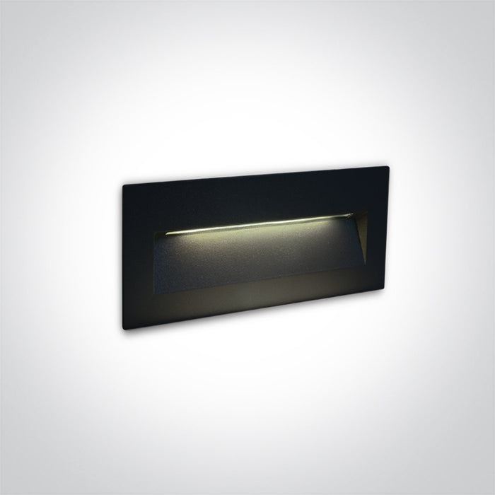 68068B/B/V BLACK WALL RECESSED 6W CCTV IP65 DARK LIGHT 230V