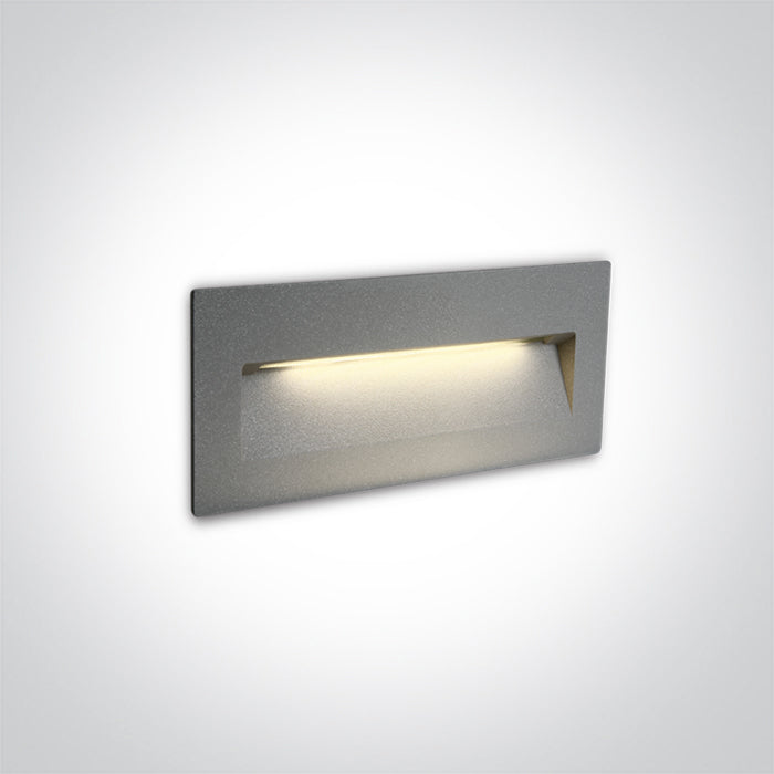 68068B/G/V GREY WALL RECESSED 6W CCTV IP65 DARK LIGHT 230V