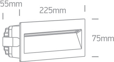 68068C/B/V BLACK WALL RECESSED 6W CCTV IP65 DARK LIGHT 230V