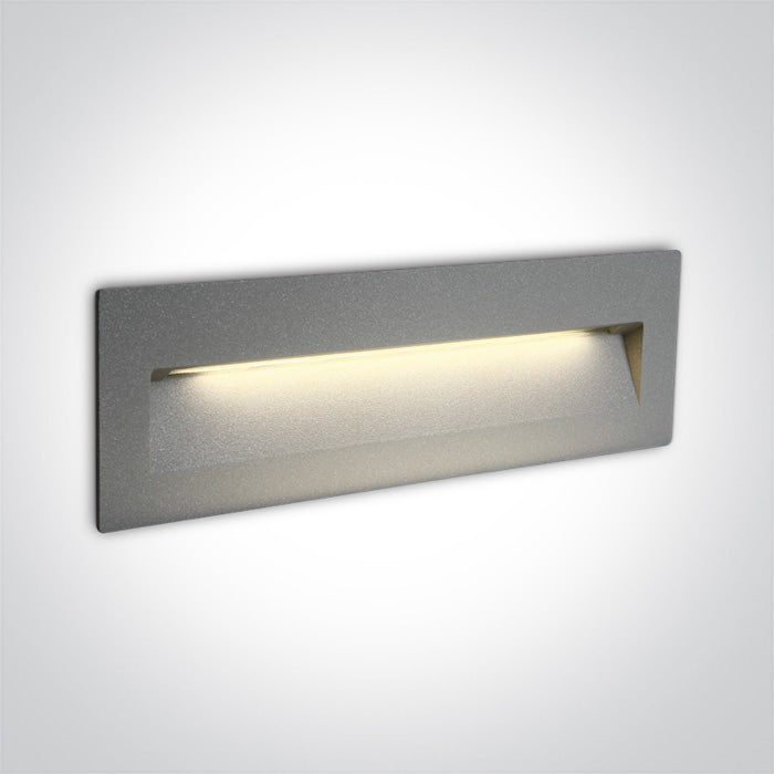 68068C/G/V GREY WALL RECESSED 6W CCTV IP65 DARK LIGHT 230V
