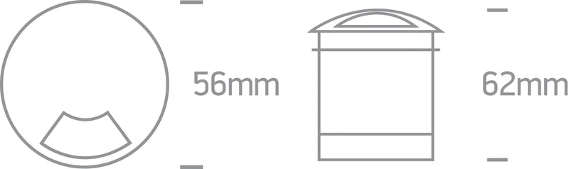Aluminium 3W LED inground, aluminium, for path 69015A/AL/W