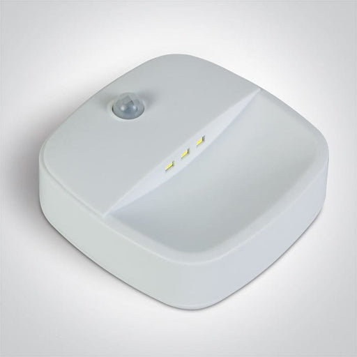 Wall mounted battery operated light with integrated motion sensor. One Light. 70044