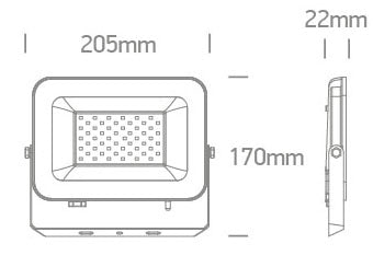 7028CC/B/V: 50W DOB LED CCT Variable floodlight with adjustable mounting bracket.  IP65 rated for outdoor use. ..