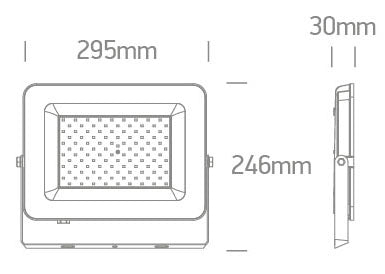 7028CD/B/V: 100W DOB LED CCT Variable floodlight with adjustable mounting bracket.  IP65 rated for outdoor use. ..