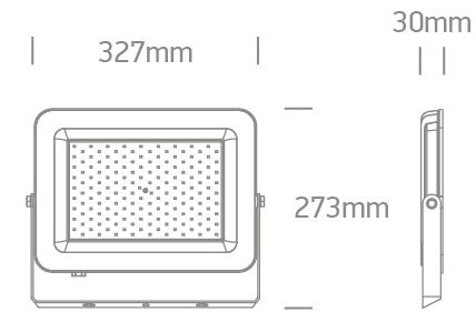 7028CE/B/V: 150W DOB LED CCT Variable floodlight with adjustable mounting bracket.  IP65 rated for outdoor use. ..