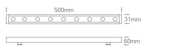 7055A/RGBW GREY 12W RGBW 20x60deg LENS IP66 24V DIMMABLE