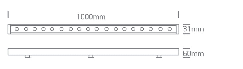 7055B/RGBW GREY 24W RGBW 20x60deg LENS IP66 24V DIMMABLE