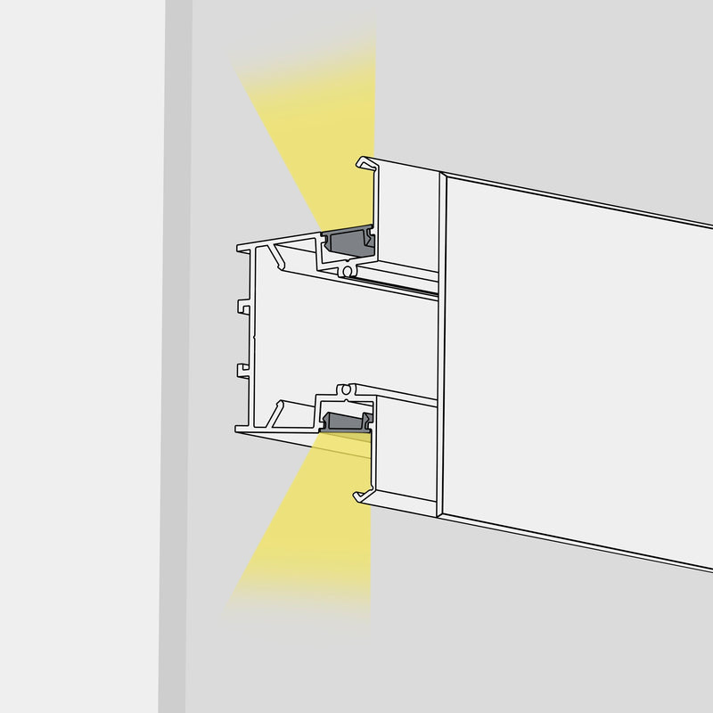 71-B704-14-00, LINEAR LIGHTING SYSTEM TAGLIO DI LUCE INDIRECT DOUBLE FLAT 3000MM , White, OPAL