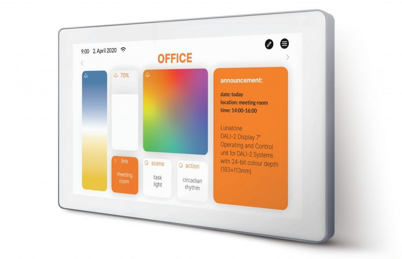 Touch Screen Display 7 channels DALI2 Control | DALI-2 | White | 71-B909-14-14