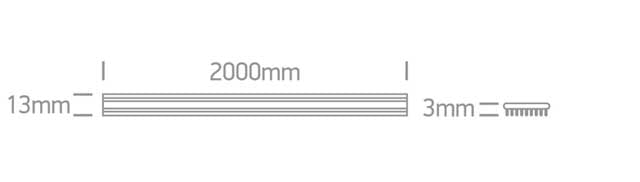7900/W WHITE PROFILE FOR HEAT DISSIPATION 2m