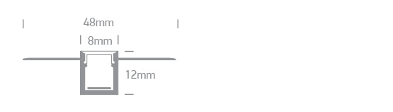 7901ATR/W: 2m Bendable trimless recessed aluminium profile.  Complete with 4 end caps.  Suitable for 7841..