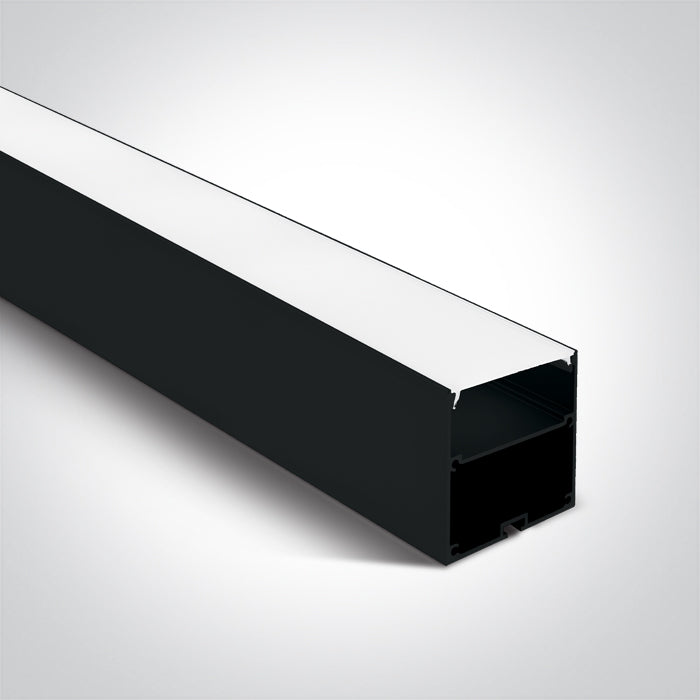 7910A/B BLACK SURFACE PROFILE 2m FOR 45mm STRIPS + PC OPAL DIFFUSER