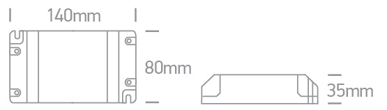 89200VL: 20-200W 24V DC DALI and Push to dim dimmable constant voltage driver, IP20.  ..