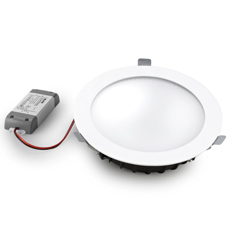 90-3928-14-M3, DOWNLIGHT VOL Ø205 MM 18.1W LED WARM-WHITE 4000K CRI 80 83.2º  IN IP20, White, Opal