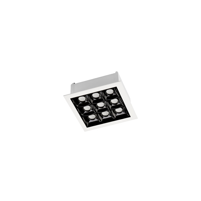 90-6697-14-60, DOWNLIGHT BENTO STANDARD SQUARE TRIM 18.3W LED WARM-WHITE 4000K CRI 92 15.8º, White, Black