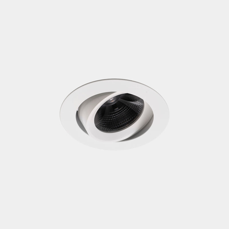Play Flat Round Adjustable Recessed Downlight | 8.5W 3000K CRI92 DALI-2 / Push | White | AG12-P7W9WFDU14
