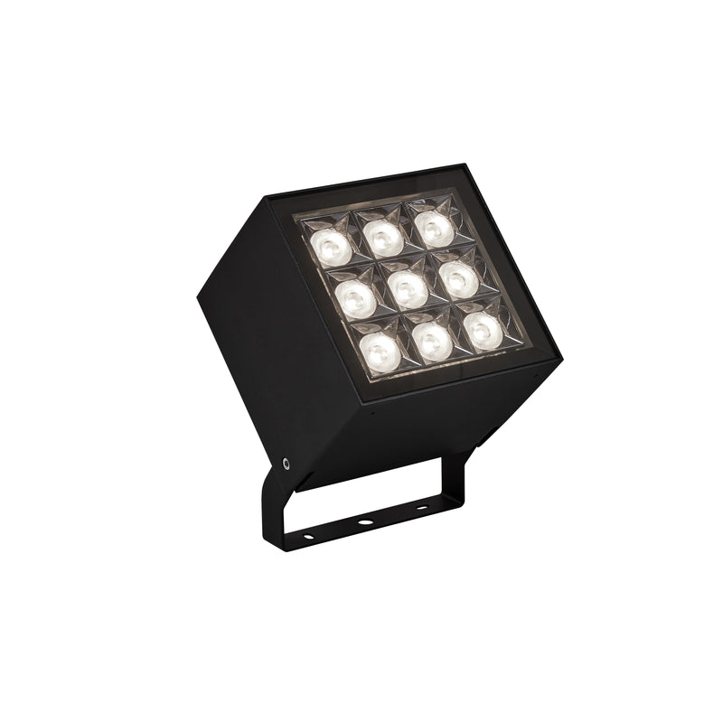 Cube Spot 9 LEDS Spotlight | 32.1W 3000K CRI80 DMX RDM | Black | AN13-25WNE7DM60