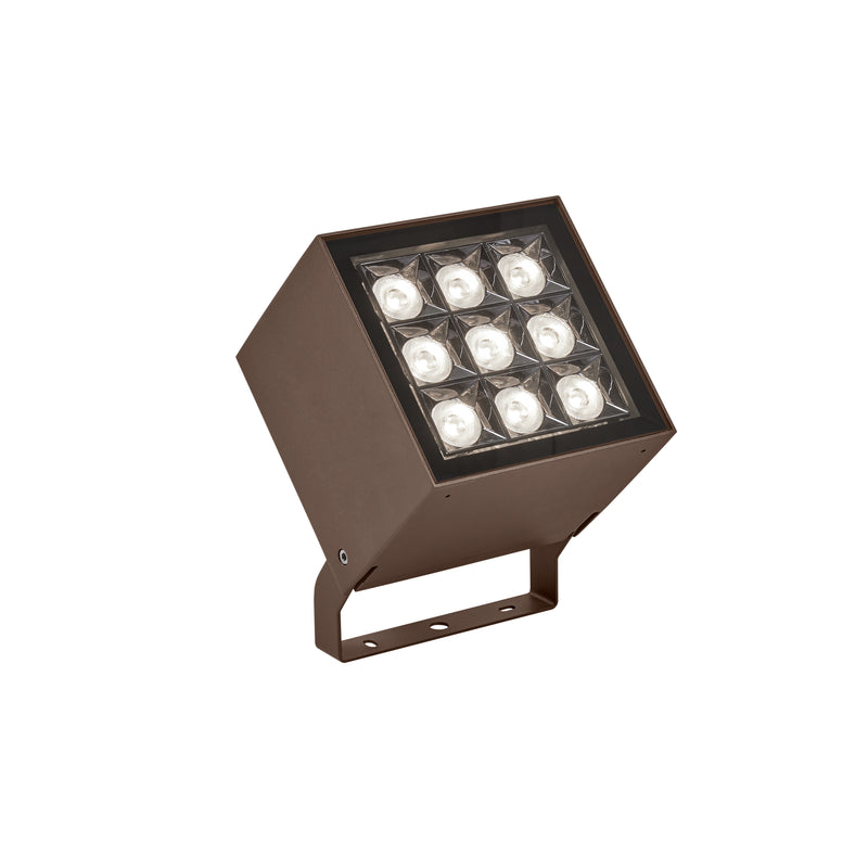 Cube Spot 9 LEDS Spotlight | 32.1W 3000K CRI80 DMX RDM | Brown | AN13-25WNE7DMJ6