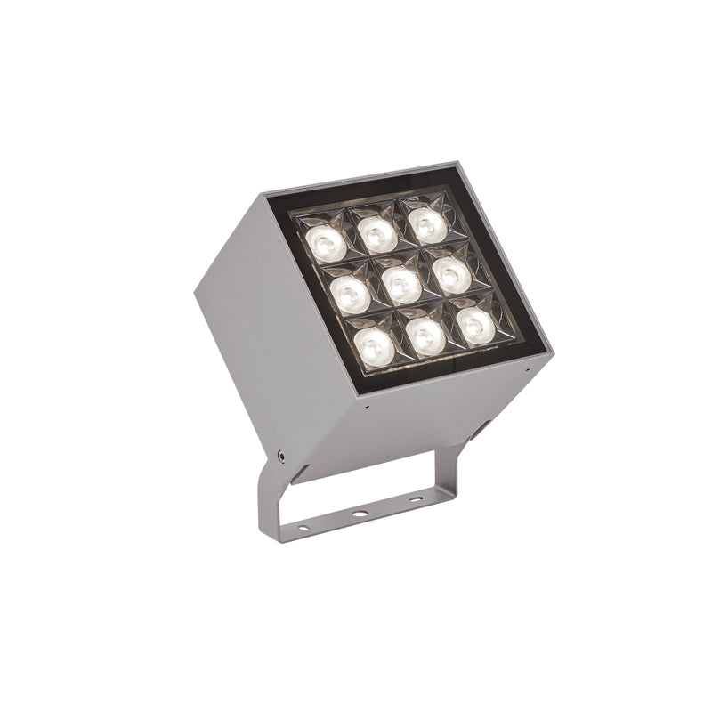 Cube Spot 9 LEDS Spotlight | 32.1W 3000K CRI80 DMX RDM | Grey | AN13-25WNM3DM34