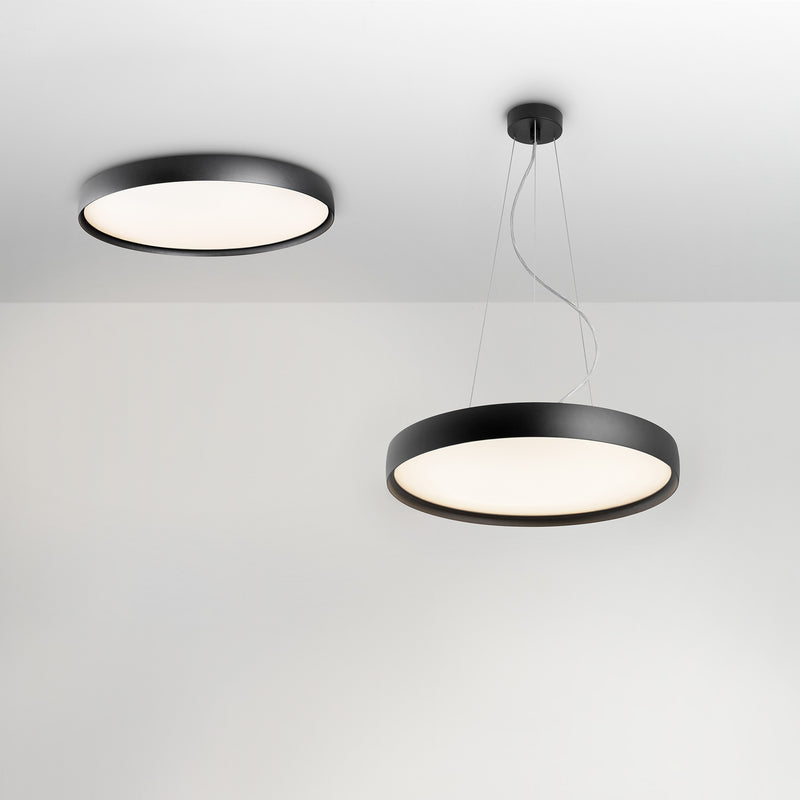 AR12-37X9MPDS60, CEILING FIXTURE LUNO SLIM SURFACE MEDIUM 37.8W 4000K CRI 92 ON-OFF / DALI-2 / PU, Black, MICROPRISMATIC