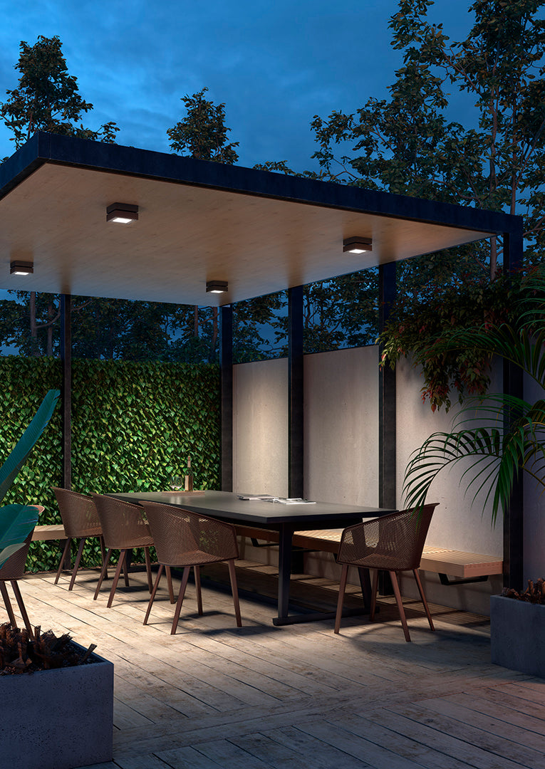 WALL FIXTURE IP66 MODIS OPTICS SINGLE LED 20W LED WARM-WHITE 2700K PHASE CUT URB