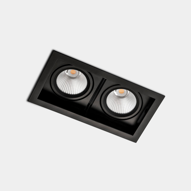 AU13-P8X9F1OU60, DOWNLIGHT MULTIDIR EVO SMALL DOUBLE RECESSED TRIM 19.8W LED WARM-WHITE 4000K , Black, Transparent