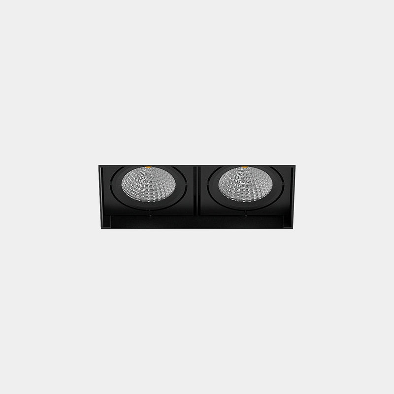 Multidir Evo Small Double Recessed Trimless Recessed Downlight | 28.5W 4000K CRI92 DALI-2 / Push | Black | AU14-11X9M3DS60