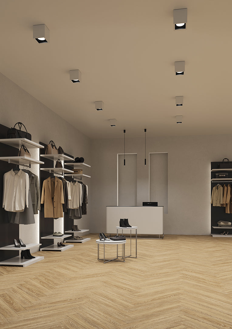 AU22-25W9F1DU14, CEILING FIXTURE MULTIDIR EVO BIG SINGLE SURFACE 27.5W LED WARM-WHITE 3000K CRI 9, White, Transparent