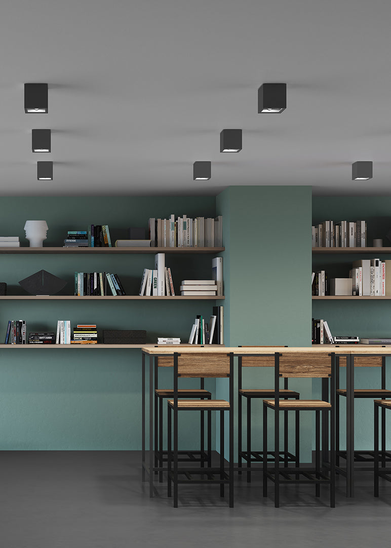 AU22-39W9M3BB60, CEILING FIXTURE MULTIDIR EVO BIG SINGLE SURFACE 35.8W LED WARM-WHITE 3000K CRI 9, Black, Transparent